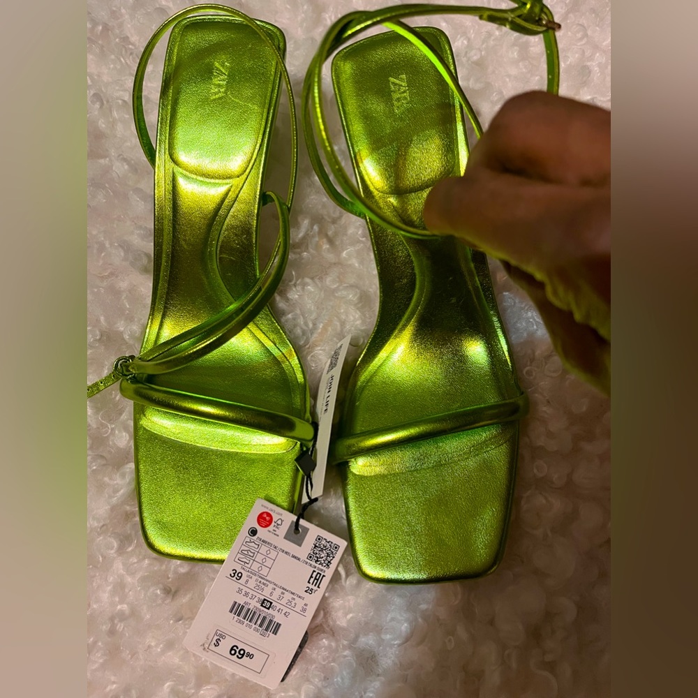 Metallic green Sandals
